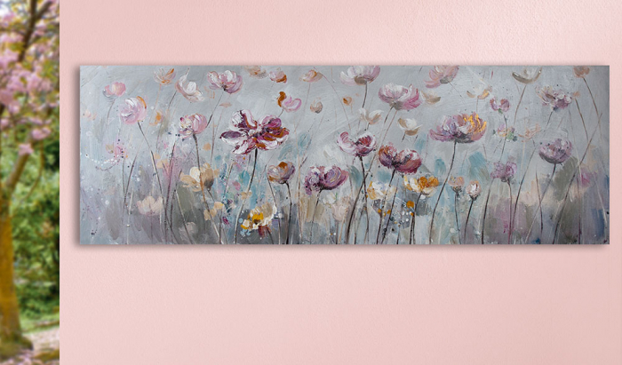 Tablou Blossom, panza, multicolor, 150x50x3.7 cm GILDE imagine 2022