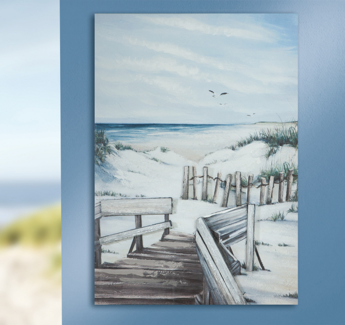 Tablou Boardwalk to the Sea, Print, Multicolor, 60x80x3 cm GILDE imagine 2022
