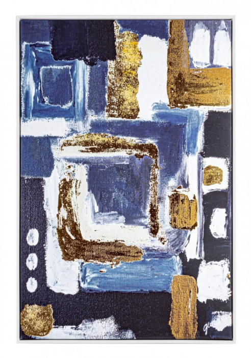 Tablou BOLD, canvas, albastru, 122.6x4.3x82.6cm