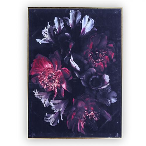 Tablou Bouquet, panza plastic lemn, multicolor, 60x80 cm