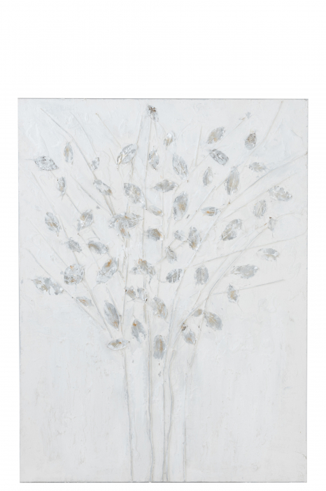 Tablou Branches, Canvas/Lemn, Alb/Argintiu, 90x4x120 cm [2]