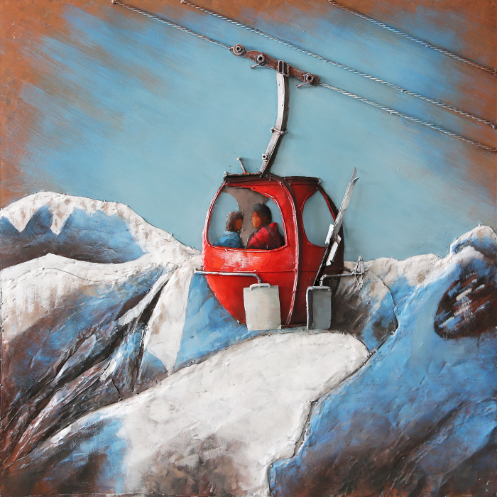 Tablou Cable car metalic in relief [2]