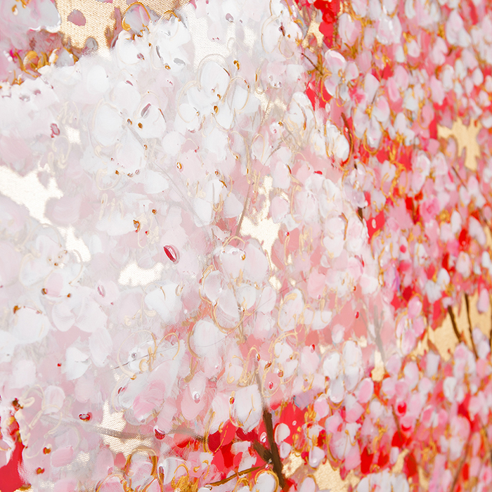 Tablou CHERRY TREE, panza, 140x70x3.5 cm [5]
