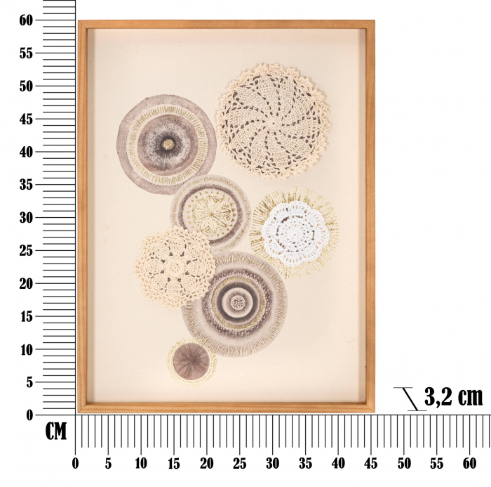 Tablou CIRCLY WITH APPLICATION CIRCLY, Maro, Lemn/Canvas, 60x45x3.2 cm [7]