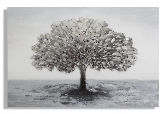 Tablou copac, lemn de pin metal panza, multicolor, 120X3.8X80 cm lotusland.ro imagine 2022