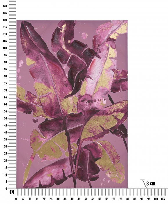 Tablou Dark Leaves, Lemn/Canvas, Multicolor, 120x80x3 cm [6]