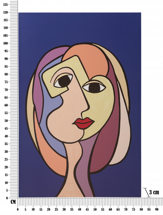 Tablou Double Face Large -A-, Lemn/Canvas, Multicolor, 120x80x3 cm [6]