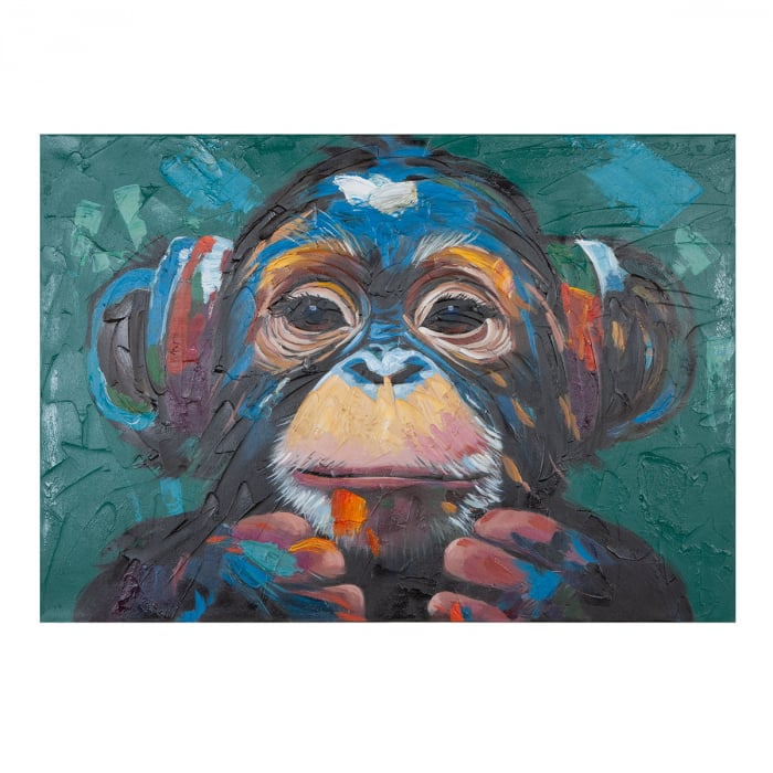 Tablou, dreptunghiular, Ape, Panza, lemn de pin, multicolor, PU 1, L. 4 cm, L. 100 cm, H. 70 cm [3]
