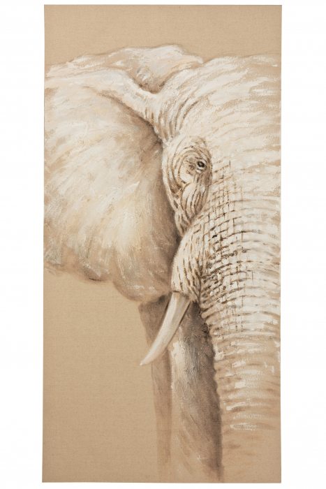 Tablou Elephant, Canvas, Bej, 70x4x140 cm