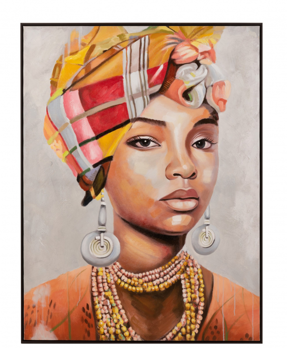 Tablou Ethnic, Canvas, Multicolor, 122.5x92x4.5 cm
