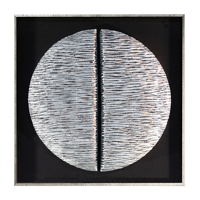 Tablou Famoso, lemn, negru argintiu, 60x60x5 cm GILDE imagine 2022