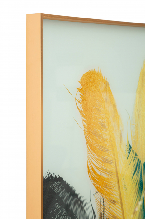 Tablou Feathers, Sticla/Aluminiu/Hartie, Multicolor, 80x120x3.5 cm [5]