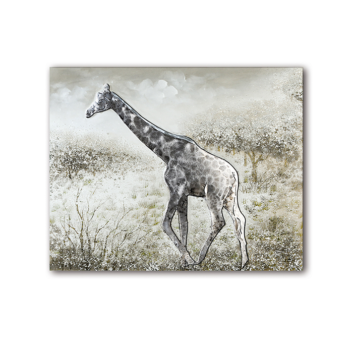 Tablou Giraffe, canvas lemn, multicolor, 100x80cm