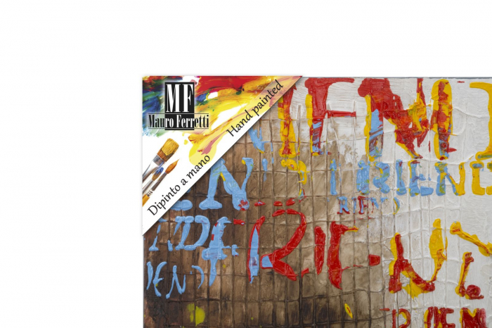 Tablou Guitar arty, lemn de pin/panza, Multicolor, 90X3,5X120 cm [4]