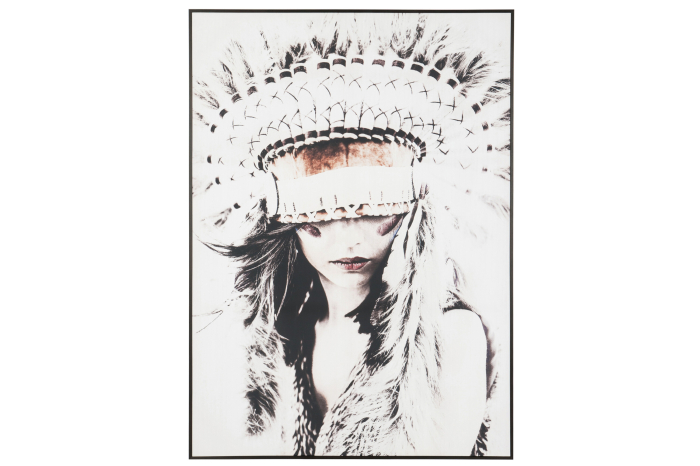 Tablou inramat Woman Native American, Canvas/Lemn, Multicolor, 103.5x4x142.5 cm [1]