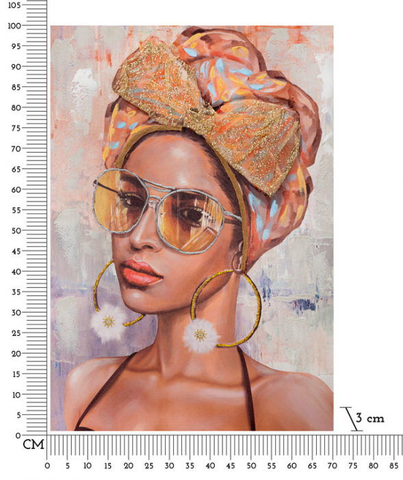 Tablou Jennifer - B-, Lemn/Canvas, Multicolor, 100x70x3 cm [8]