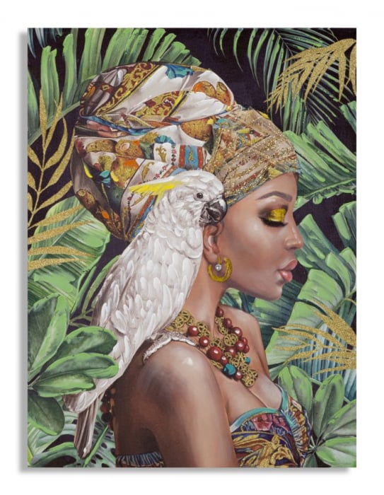 Tablou Kloe, Lemn Canvas, Multicolor, 90x120x3 cm