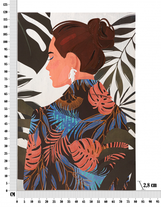 Tablou Lady Jungle -B-, Lemn/Canvas, Multicolor, 120x80x2.8 cm [6]