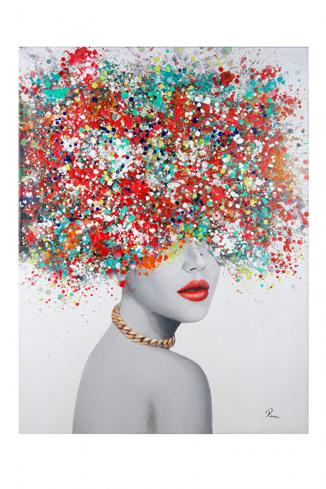 Tablou Lady Pomposa, Canvas, Multicolor, 3.5x90x120 cm [2]