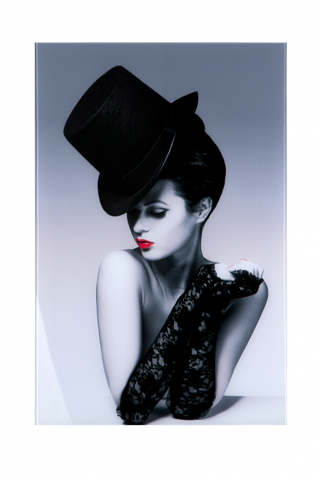 Tablou Lady with Top Hat, Acril, Multicolor, 60x90x2.5 cm [2]