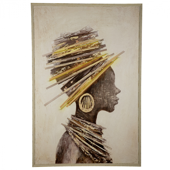 Tablou (LED), dreptunghiular, motiv femeie, pânză, multicolor, PU 1, L. 4 cm, l. 83 cm, H 123 cm [1]