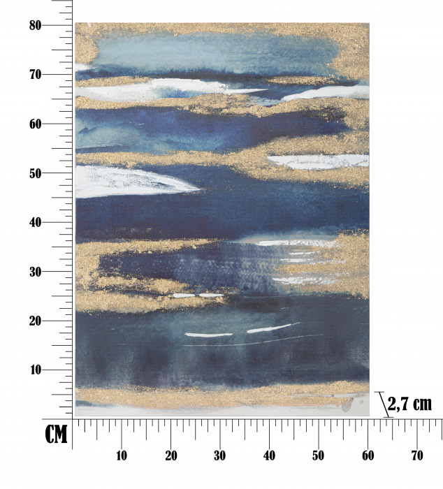 Tablou , lemn de pin/panza, multicolor, 60X2.7X80 cm [4]