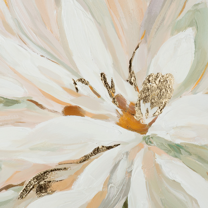 Tablou LOTUS, dreptunghiular, motiv floral, pânză, multicolor, alb, PU 1, L. 3 cm, l. 120 cm, H 80 cm [2]