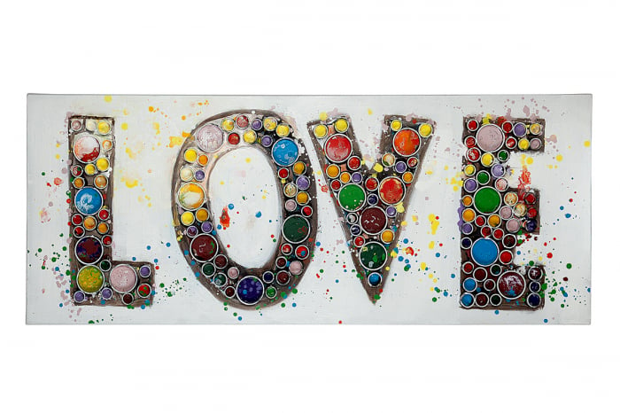Tablou LOVE, panza, multicolor, 100x40x3,5 cm GILDE imagine 2022