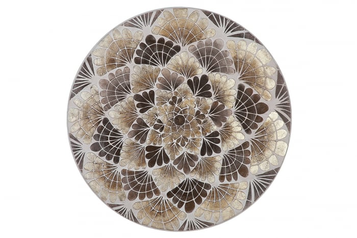 Tablou Mandala, panza, maro crem, diametru 100 cm GILDE imagine 2022