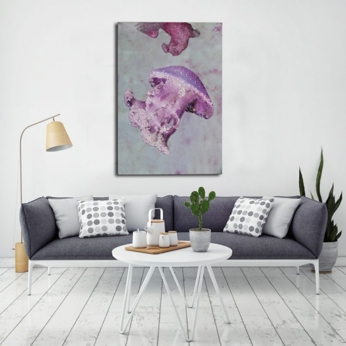 Tablou Medusa, lemn/panza, multicolor, 80X3.8X120 cm [6]
