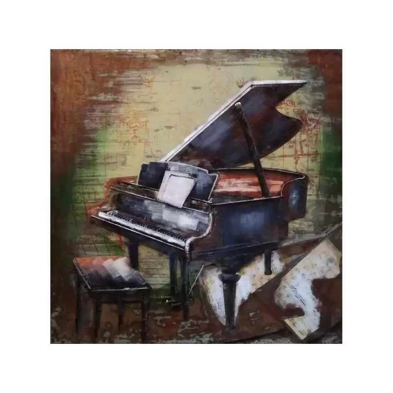 Tablou metal 3D Piano 100×100 cm lotusland.ro imagine 2022