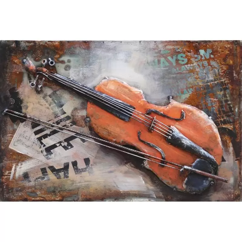 Tablou metal 3D Violin 60 x 40