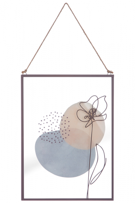 Tablou metal One Line Flower [2]