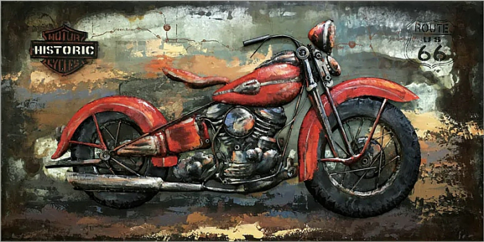 Tablou Motorcycle metalic in relief