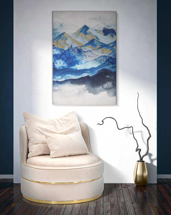 Poza Tablou Mountain, Lemn Canvas, Multicolor, 120x80x3 cm
