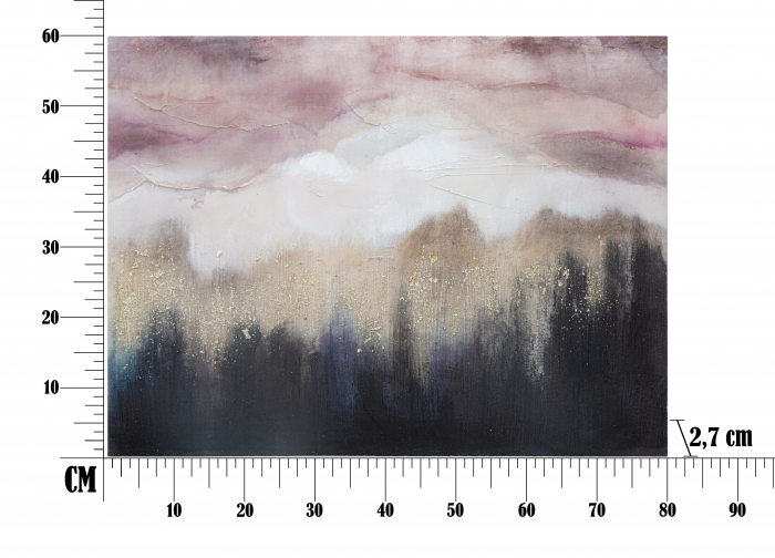 Tablou Mountain, lemn de pin/panza, multicolor, 80X2.7X60 cm [3]