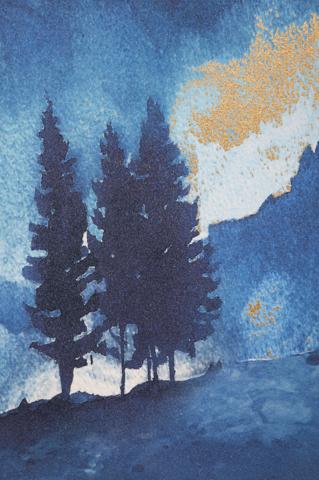 Tablou Mountain Tree, Lemn/Canvas, Multicolor, 120x80x3 cm [4]