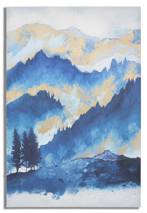 Tablou Mountain Tree, Lemn/Canvas, Multicolor, 120x80x3 cm [5]