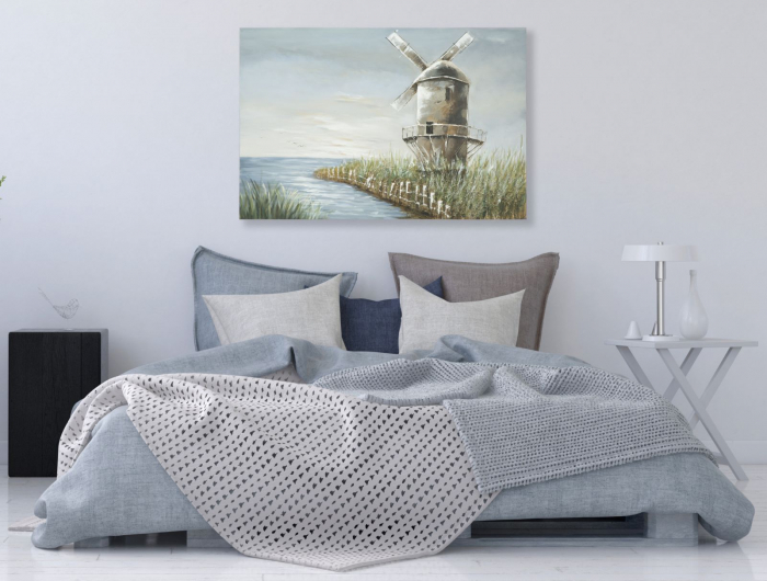 Tablou Mulino, lemn de pin/Plastic/panza, multicolor, 120X3.7X80 cm [7]
