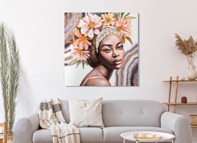 Tablou Naomi - A-, Lemn/Canvas, Multicolor, 100x100x3 cm [6]