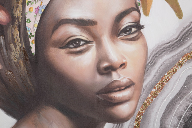 Tablou Naomi - A-, Lemn/Canvas, Multicolor, 100x100x3 cm [3]