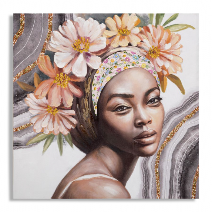 Tablou Naomi - A-, Lemn Canvas, Multicolor, 100x100x3 cm