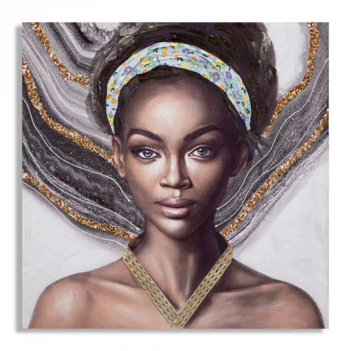 Tablou Naomi - B-, Lemn Canvas, Multicolor, 100x100x3 cm