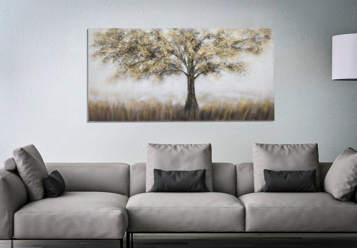 Poza Tablou Painting Tree -A-, Lemn Canvas, Multicolor, 141.5x4x72 cm