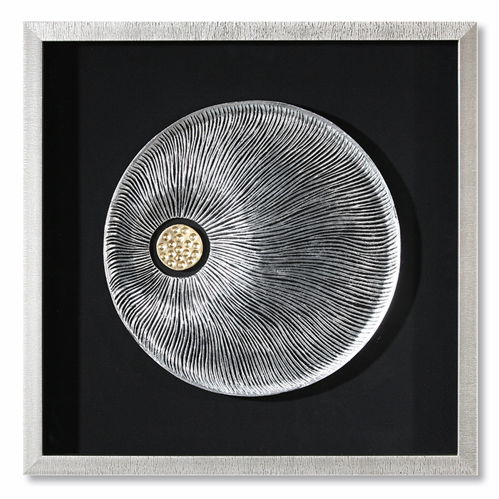 Tablou Pandorra, lemn sticla, argintiu auriu negru, 60x60x6 cm GILDE imagine 2022