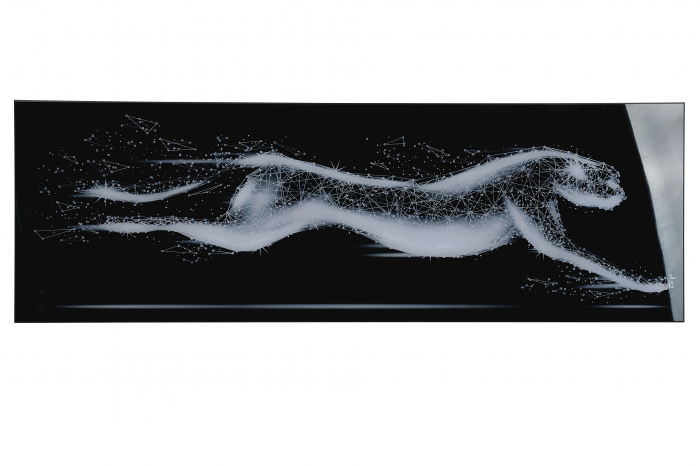 Poza Tablou panther, Acril, Negru Argintiu, 150x50x2.5 cm