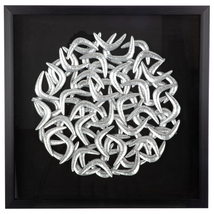 Tablou, pătrat, MDF, negru, PU 1, L. 5 cm, l. 60 cm, H 60 cm [1]