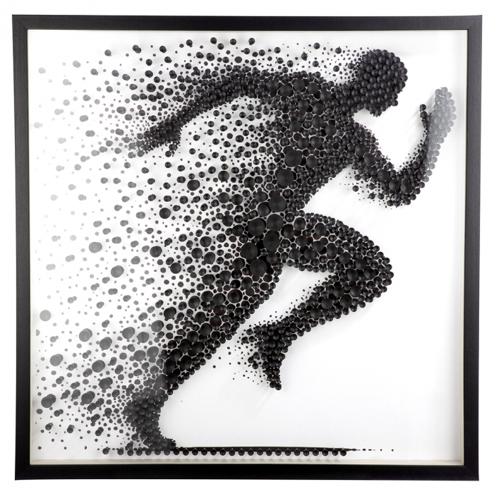 Tablou, pătrat, MDF, negru, PU 1, L. 6 cm, l. 80 cm, H 80 cm [1]