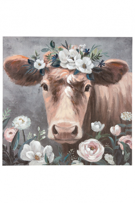 Tablou pictat flower cow [2]