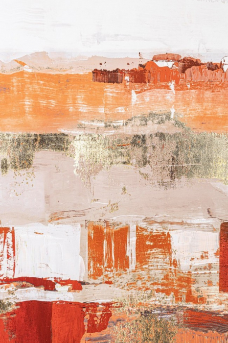 Tablou pictat Gallery, Panza/Lemn, Alb/Portocaliu, 90x3.2x120 cm [3]
